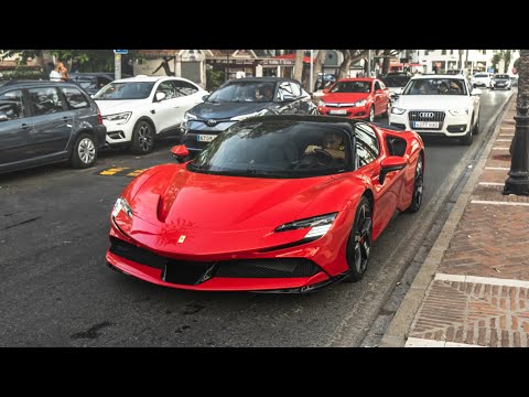 Supercar spotting in Puerto Banus: Bugatti Divo, Ferrari SF90