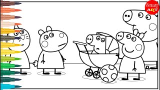 👶🐷 Oh! George Pig is a Baby! 🍼 | Watercolor Coloring | Peppa Pig Coloring | Sumy Art 💧✨ screenshot 4