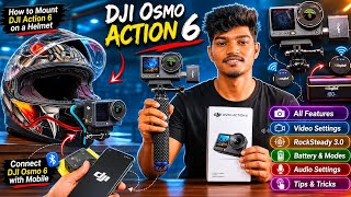 How to Mount Dji Osmo 6 on Helmet How to Connect wireless Mic &amp; Mobile || All Features 