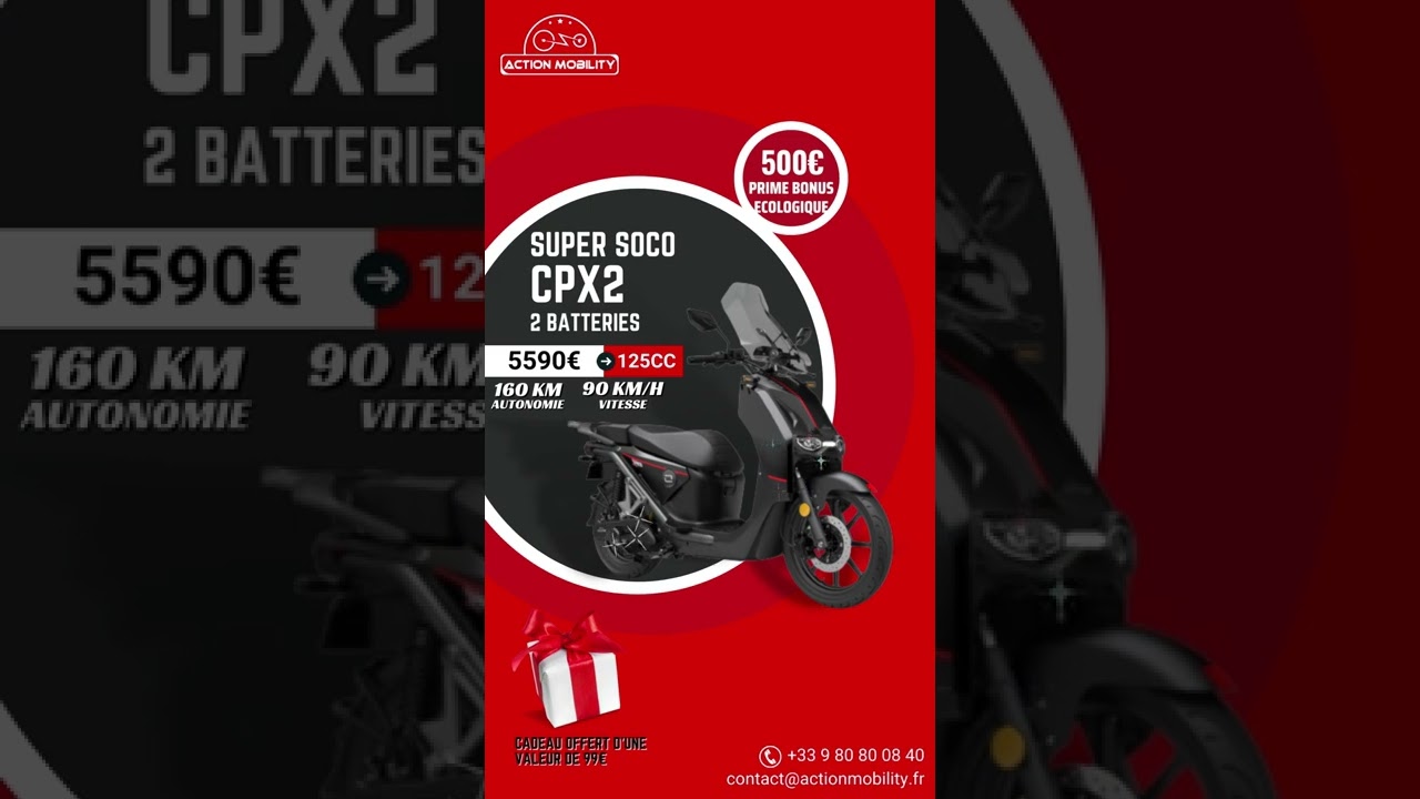 Super SOCO CPx2 NEUF ✅ Garantie 2 ans ✅ Paiement jusqu'a 10X