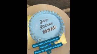 Blue vibes#pineapplecak #bluevoice #pineappledessert #birthdaycake #cakeseries #cake #cakelovers