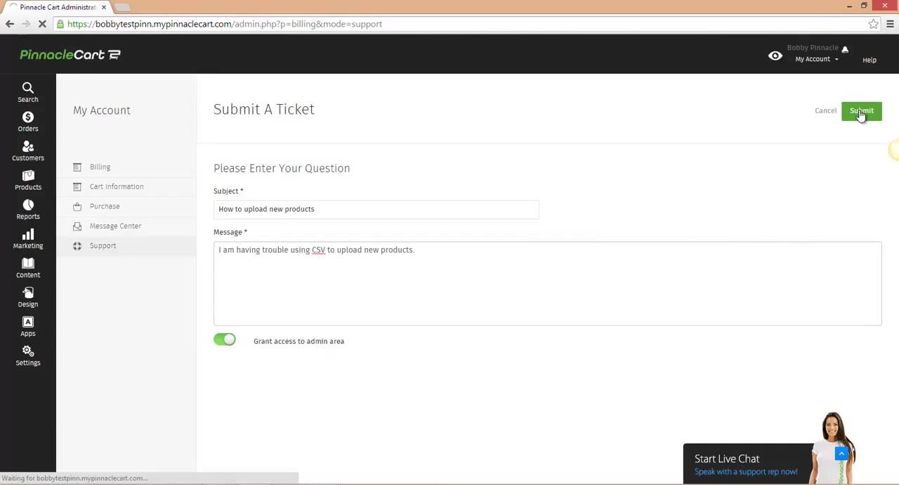 How to submit a Support Ticket for PinnacleCart - YouTube