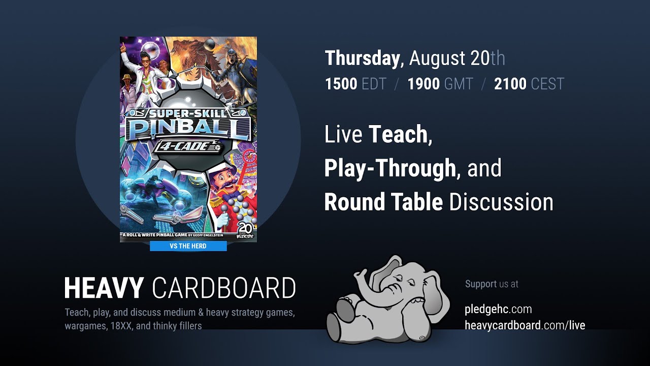 Super-Skill Pinball: Interactive Play-through, Teaching, & Roundtable discussion by Heavy Cardboard