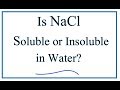 Solubility of Sodium Chloride Concepts
