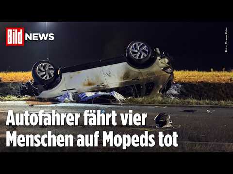 FRONTAL CRASH BEI BIESENTHAL: Überholmanöver mit Folgen - Vier Menschen sterben auf Mopeds