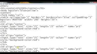 calculation division  of two numbers using html tags