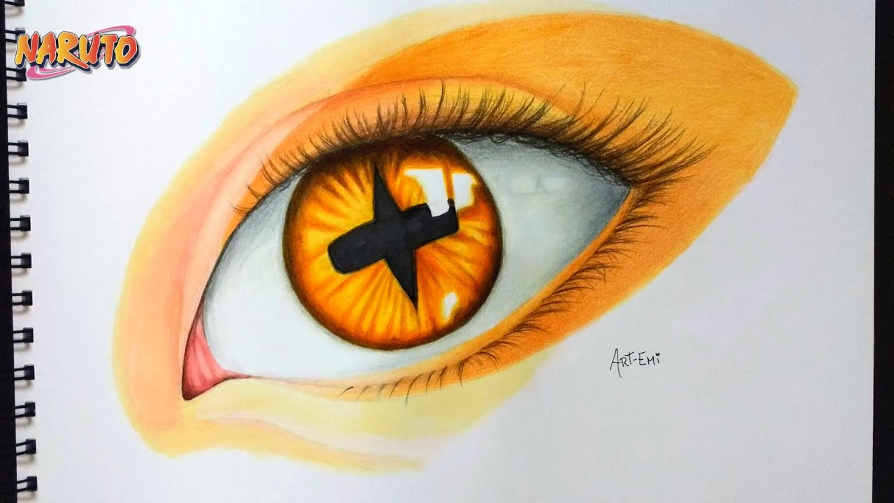 Como dibujar ojos de Naruto en modo sabio | Naruto - YouTube