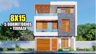 CASA MODERNA 8x15    5 DORMITORIOS RVL CASAS
