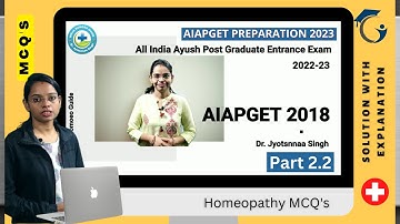 AIAPGET 2018 Question Paper | AIAPGET 2018 Part 2.2 | Homeopathy MCQ #aiapget2018 #mcq #nirjahomoeo