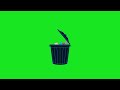 .garbage flies into the trash bin animation on a green background ecology trash