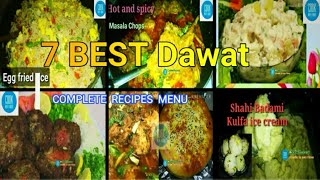 7  Dawat  Recipes /Eid Special Recipies/ Healthy Dinner ideas/Traditional Dawat Recipes /