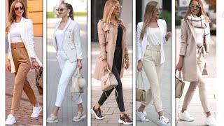 COMO LLEVAR O DEPORTIVAS DE UNA MANERA ELEGANTE🖤 MODA 2021 MUJER 🖤OUTFITS DE MODA - YouTube