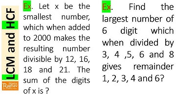 x be smallest number, when added to 2000  resulting number divisible by 12, 16, 18, 21. The sum of