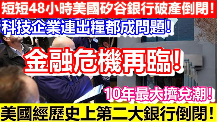 🔴短短48小時美國矽谷銀行破產倒閉！10年最大擠兌潮！美國經歷史上第二大銀行倒閉！科技企業連出糧都成問題！金融危機再臨！｜CC字幕｜日更頻道 - 天天要聞