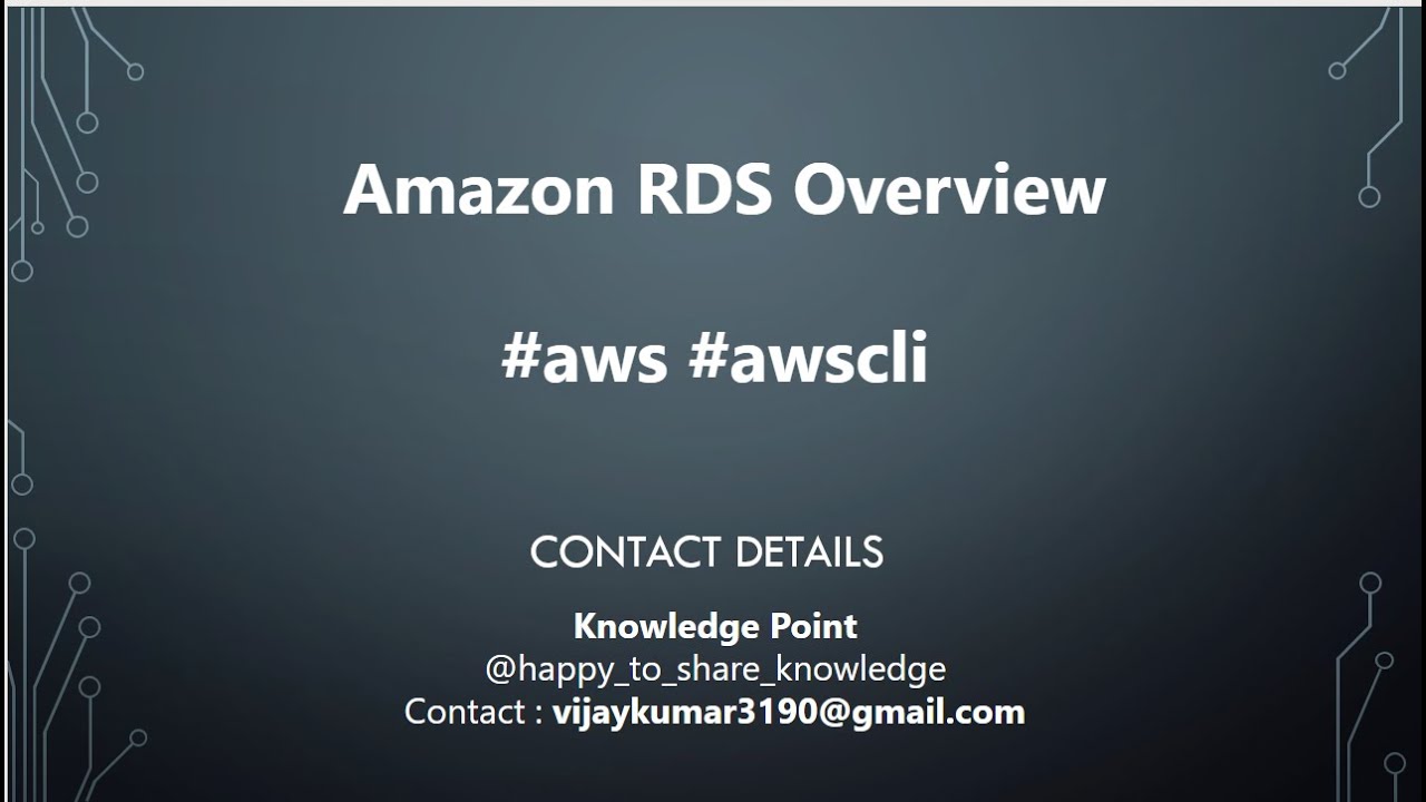 1) AWS RDS Overview - YouTube