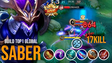 17 Kills!! Best One Shot Build Saber 2024 (100% BROKEN) - Build Top 1 Global Saber ~ MLBB