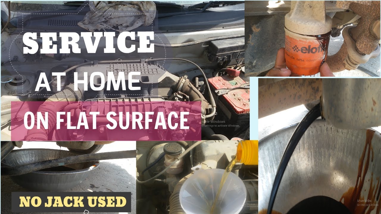 how-to-do-car-service-at-home-on-flat-surface-no-jack-used-alto-lxi