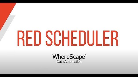 WhereScape Red Scheduler