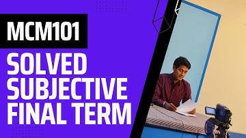 MCM101 Final Term Solved Subjective Questions