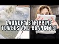 LAUNDRY STRIPPING TOWELS AND BLANKETS | HOW TO DEEP CLEAN LAUNDRY IN BATHTUB | DIY LAUNDRY SOLUTION