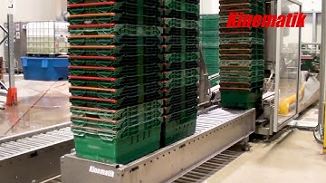 Crate / tote stacking and palletizing system
