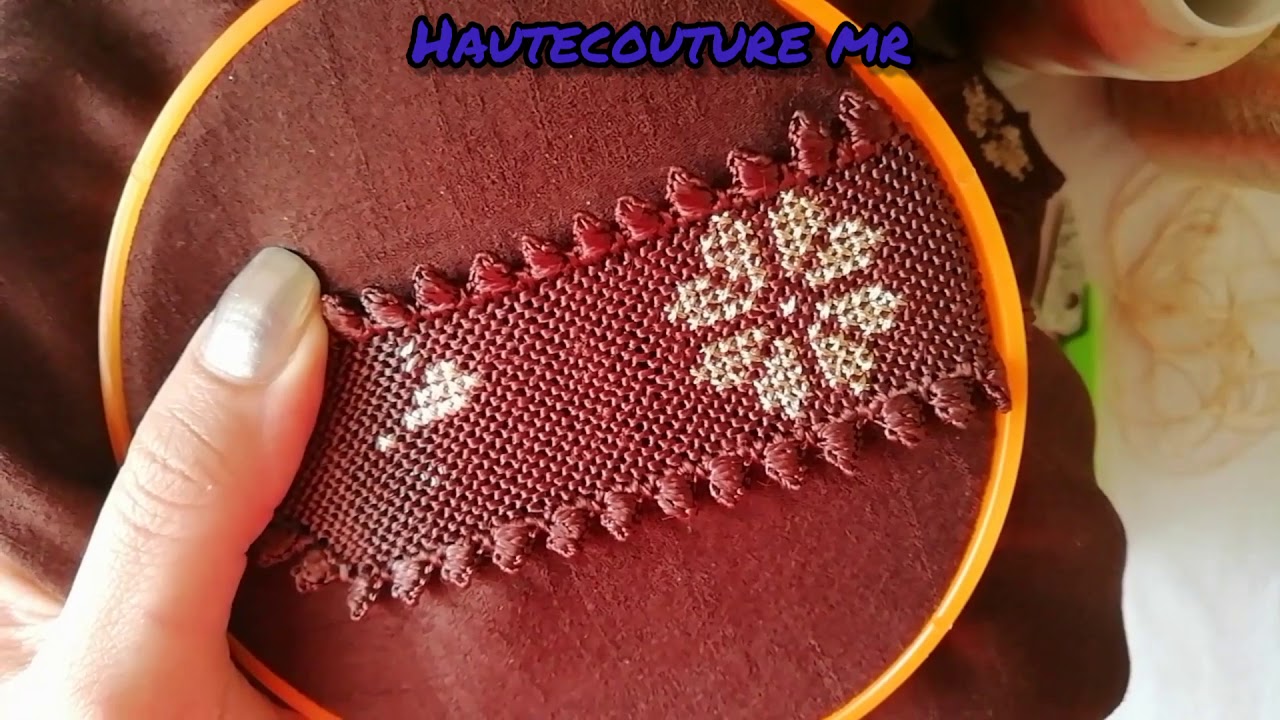 طريقة طرز بوان دو كروا على رندة الحصيرة بالخيط والصم 2020 خفيف وظريف