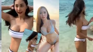 Asian Thai Hot Model On Beach Perfect Fitness
