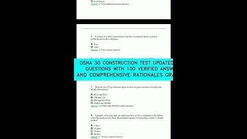 OSHA 30 CONSTRUCTION TEST  UPDATED 2025   QUESTIONS WITH 100 VERIFIED ANSWERS AND COMPREHENSIVE RATI