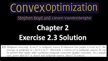 Convex optimization book - solution - exercise - 2.3 - midpoint convexity