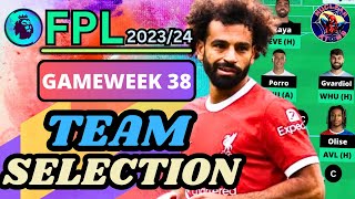 ✅FREE HIT DRAFT✅ | GW38 TEAM SELECTION | FPL 23/24