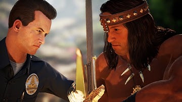 MK1 T-1000 vs Conan the Barbarian All Intro Dialogues - Mortal Kombat 1 DLC