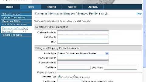 Authorize.net - Customer Information Manager
