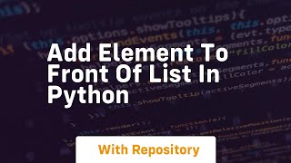 add element to front of list in python
