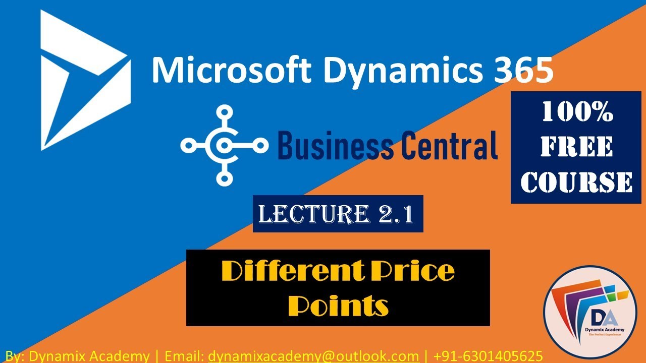 Microsoft Dynamics 365 Business Central Pricing | Dynamix Academy - YouTube