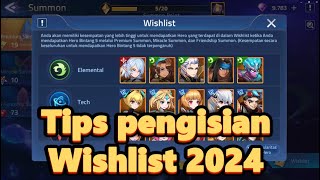 Tips pengisian wishlist untuk pemula 2024 -- Mobile Legends Adventure