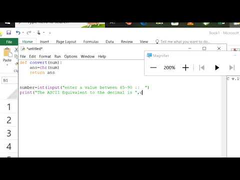 ASCII equivalent in Python & Excel