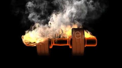 Burning Dumbbell with Alpha Channel | Motion Graphics - Envato elements