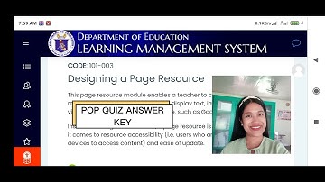 Deped LMS Designing a Page Resource Pop Quiz Answer Key