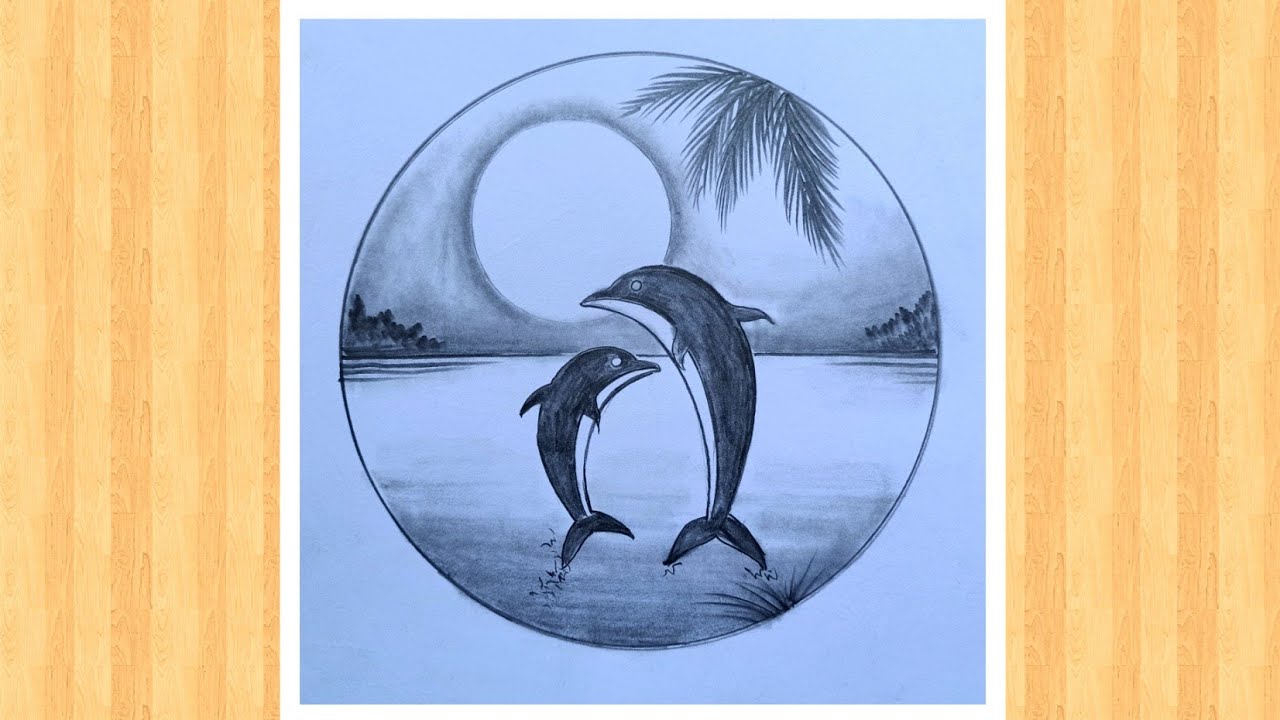 Drawn dolphin pencil sketch 7  Dolphin drawing Dolphin art Dolphin  painting