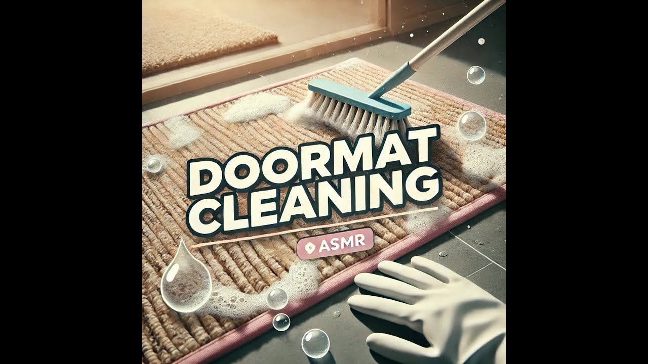 Doormat deep cleaning. Cleaning ASMR