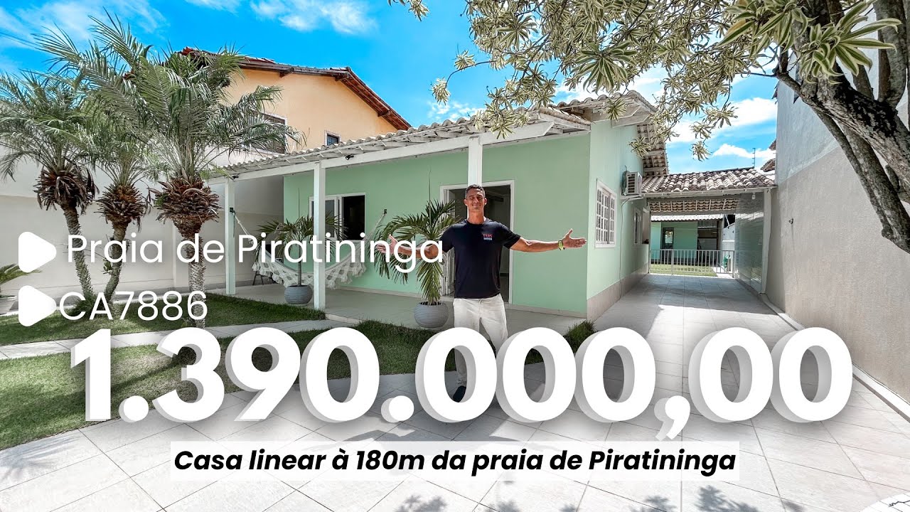 CASA LINEAR NA QUADRA DA PRAIA DE PIRATININGA COM LAZER COMPLETO I LUIS IMÓVEIS (CA7886)