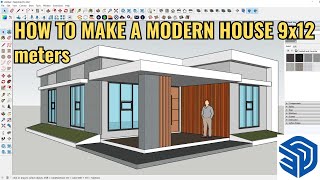 Sketchup house tutorial   How to make a 9x12 meter Modern House