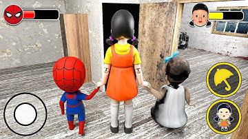 Playing as Spider Baby Team vs Squid Game Doll in Granny House