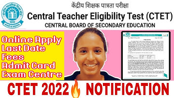 CTET Notification 2022🔥 Full Details