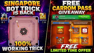 Singapore Bot Trick Is Back In Carrom Pool | 100% Working Trick 2026 And Free Carrom Pass 😘 screenshot 3