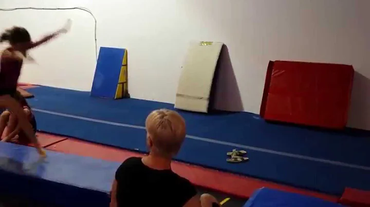 Back handspring practice.