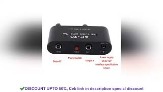 2 Channel Sound Amplifier Balanced 6.35mm Gain Independent Adjustment Stereo Sound Amplifier Preampl