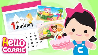 📆Months of the Year📆 What month is your birthday? | Month Song | Hello Carrie Kids Song