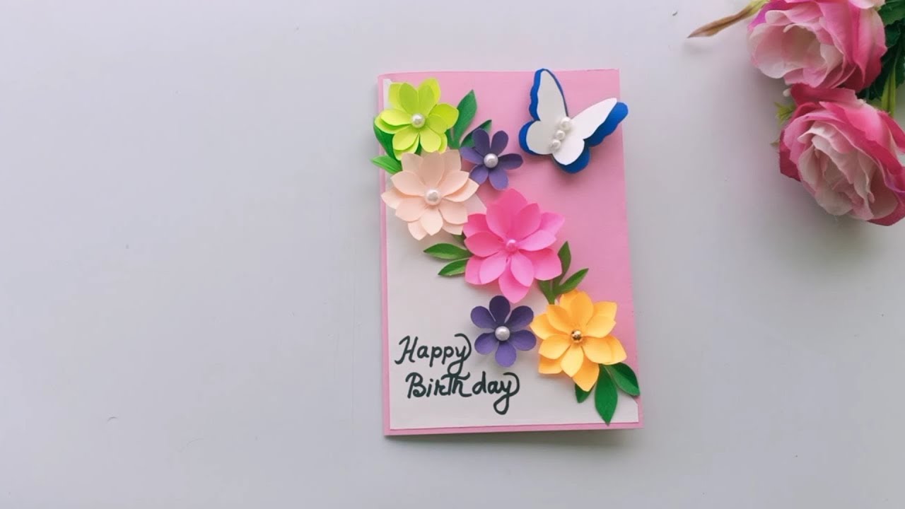 Beautiful Handmade Birthday card idea//Birthday card idea - YouTube