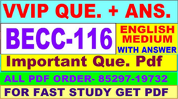 BECC 116 important questions with answer in English | becc 116 Previous Year Question Paper